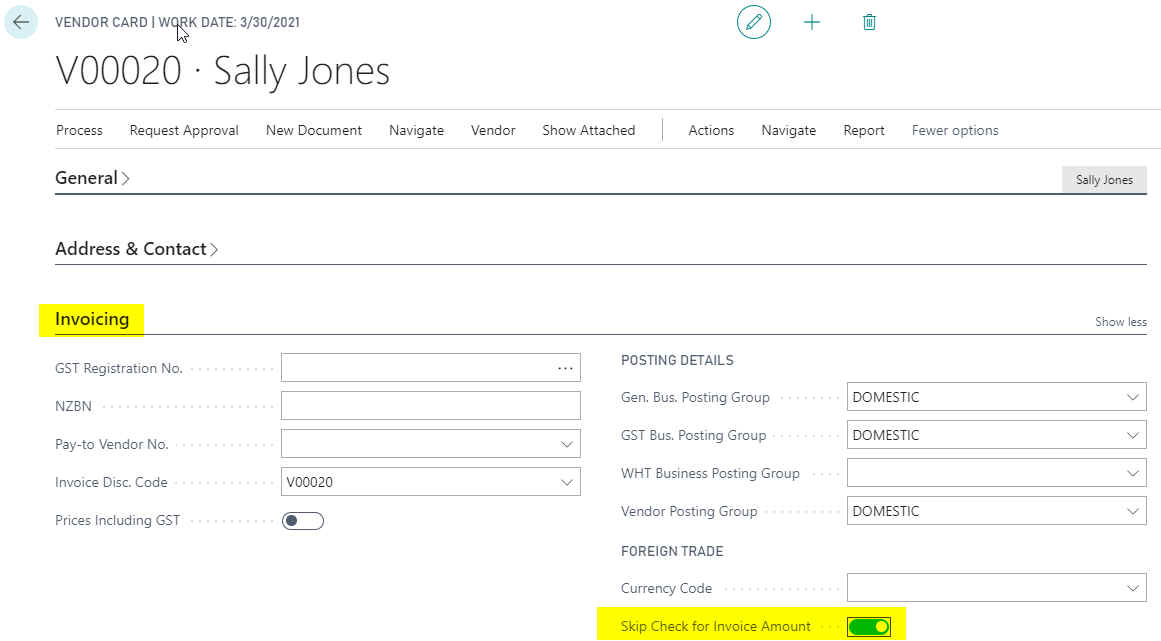 Vendor Invoicing Tab Skip Check Vendor Invoicing Tab Skip Check